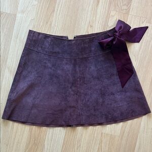 bebe Rich Plum A-Line Skirt with Bow